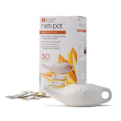 Porcelain Neti Pot with 30 Neti Salt sachets