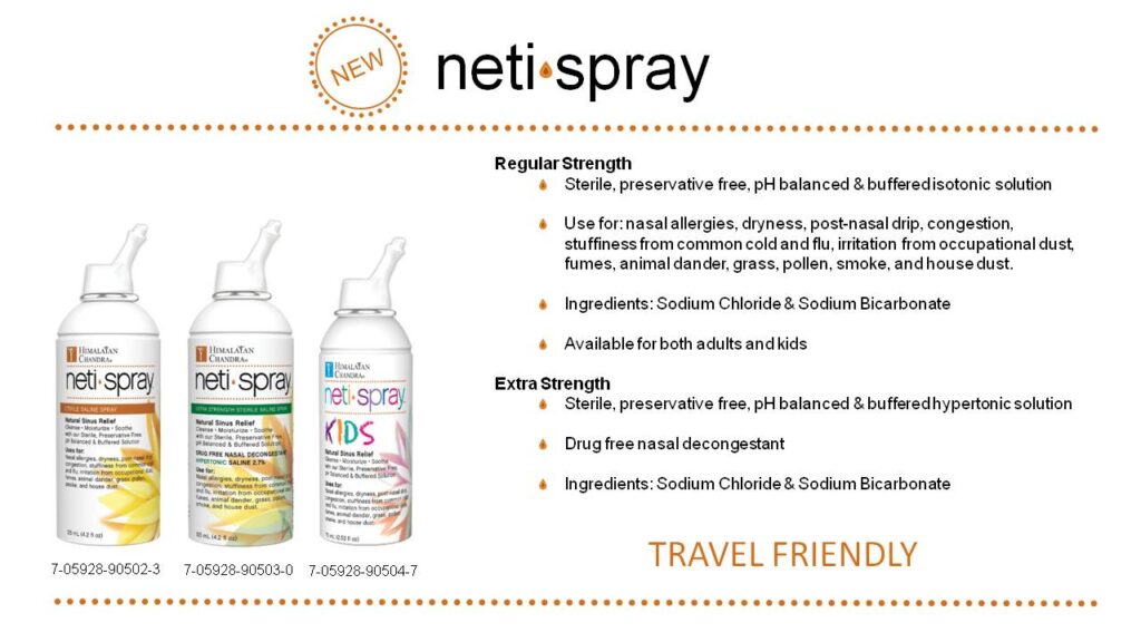 Himalayan Chandra Natural Sterile Saline Spray - Himalayan Chandra Neti Pot